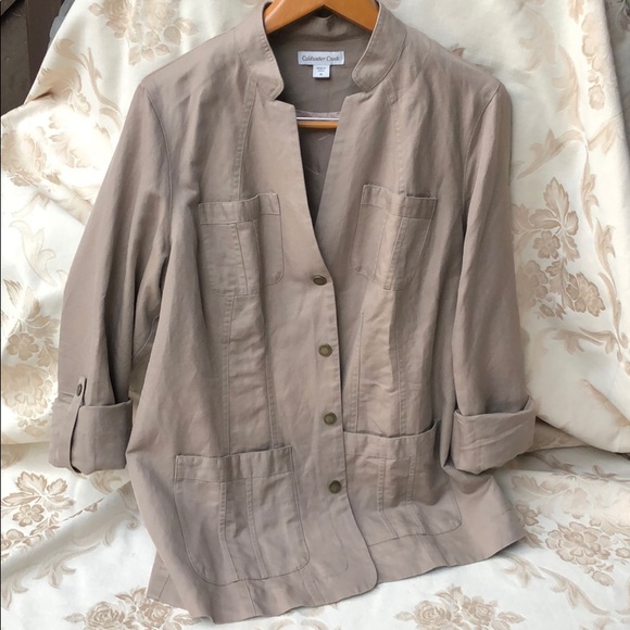 Coldwater Creek Khaki Utility Jacket - Picture 2 of 9